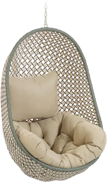 Cira, outdoor hanging chair, green, H121x84x82 cm