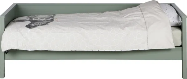 Nikki, Sofa bed, green, H73x208x100 cm, pine wood
