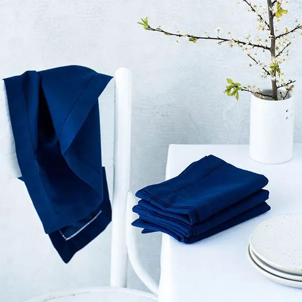 Langkilde & Søn - Blue fabric napkin with hemstitch