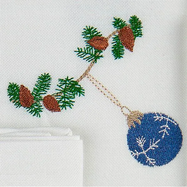 Langkilde & Søn - Christmas napkin with blue bauble