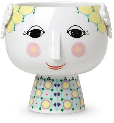 Björn Wiinblad Eva flower pot on foot - Ø15.5 cm - Yellow