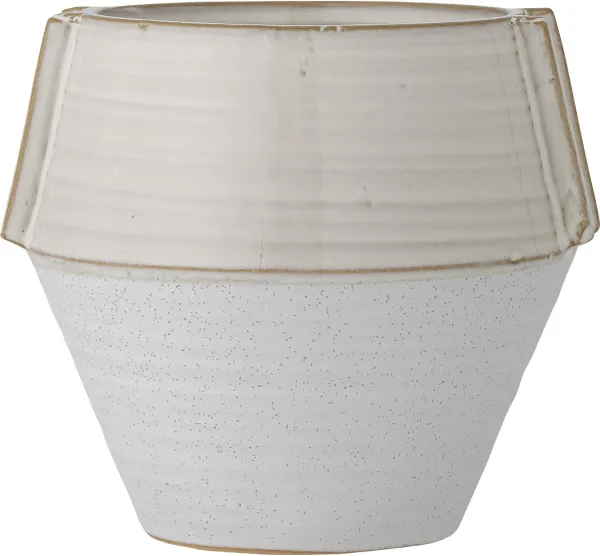 Zaki, Flower Pot, White, Stoneware